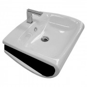 Раковина для ванної Hidra Hi-Line підвісна 65х51,5 см санфаянс білий/чорний HI19 012 bianco/nero