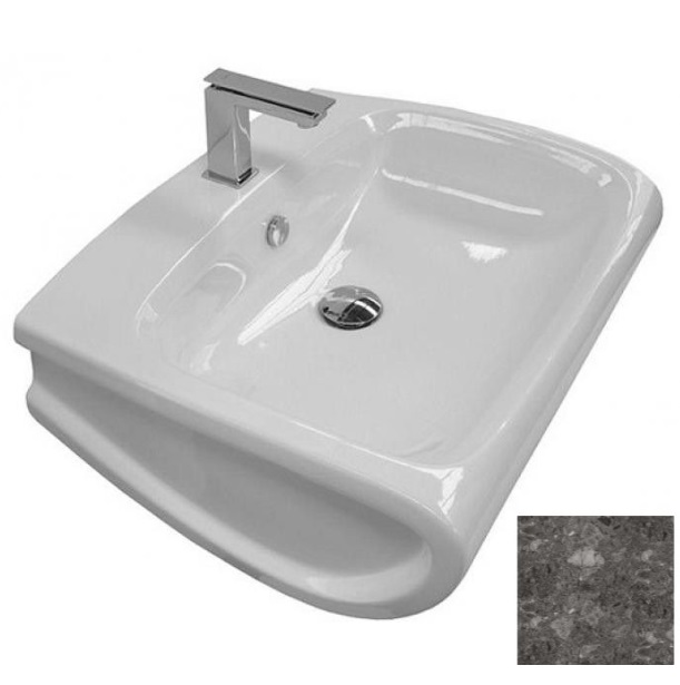 Раковина для ванної Hidra Hi-Line підвісна 65х51,5 см санфаянс білий/темно-сірий HI19 99 ceppo di gre dark