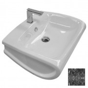 Раковина для ванной Hidra Hi-Line подвесная 65х51,5 см санфаянс черный матовый мрамор HI19 102 black matt marble