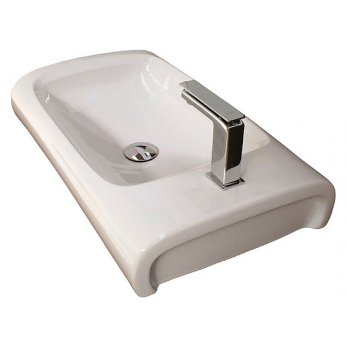 Раковина для ванной Hidra Hi-Line накладная 70х41 см санфаянс белый глянцевый HI17 001 bianco lucido