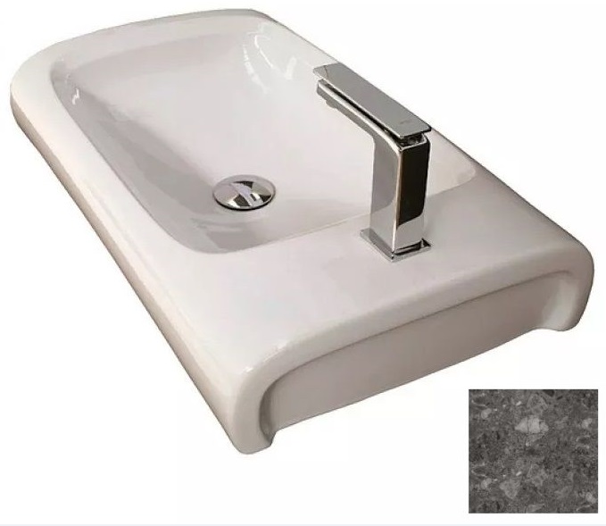 Раковина для ванной Hidra Hi-Line накладная 70х41 см санфаянс белый/темно-серый HI17 99 ceppo di gre dark