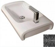 Раковина для ванной Hidra Hi-Line накладная 70х41 см санфаянс черный матовый мрамор HI17 102 black matt marble