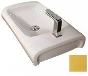 Раковина для ванной Hidra Hi-Line накладная 70х41 см санфаянс белый/золото HI17 013 bianco/oro