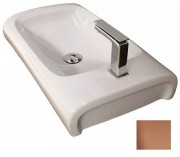 Раковина для ванной Hidra Hi-Line накладная 70х41 см санфаянс белый/розовое золото HI17 063 bianco/oro rosa