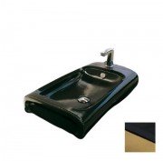 Раковина для ванної Hidra Hi-Line накладна 70х41 см санфаянс чорний/золото HI17 020 nero/oro