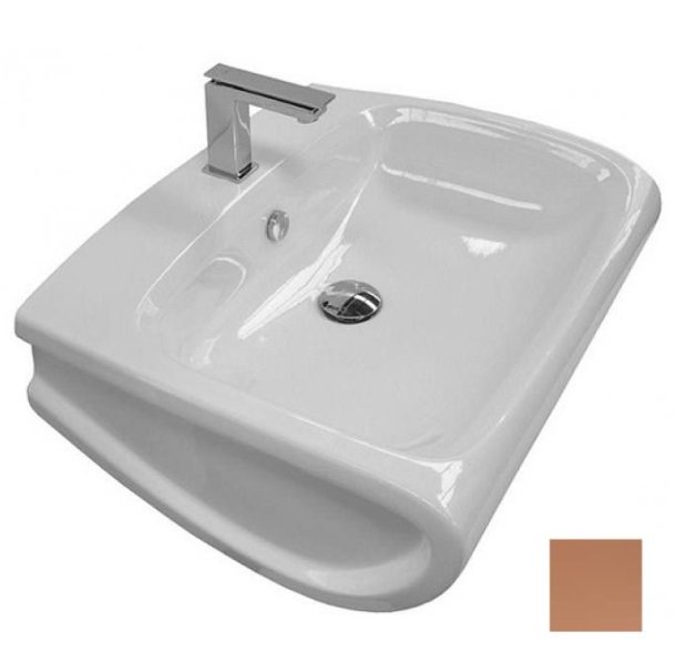 Раковина для ванної Hidra Hi-Line підвісна 65х51,5 см санфаянс білий/рожеве золото HI19 063 bianco/oro rosa