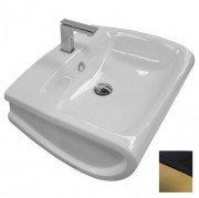 Раковина для ванної Hidra Hi-Line підвісна 65х51,5 см санфаянс чорний/золото HI19 020 nero/oro