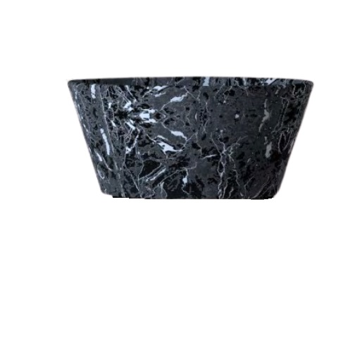 Раковина для ванної Hidra Wire накладна Ø43 см санфаянс чорний матовий мармур W1 102 black matt marble