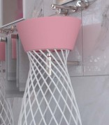 Раковина для ванної Hidra Wire накладна Ø43 см санфаянс рожевий матовий W1 097 rosa matt