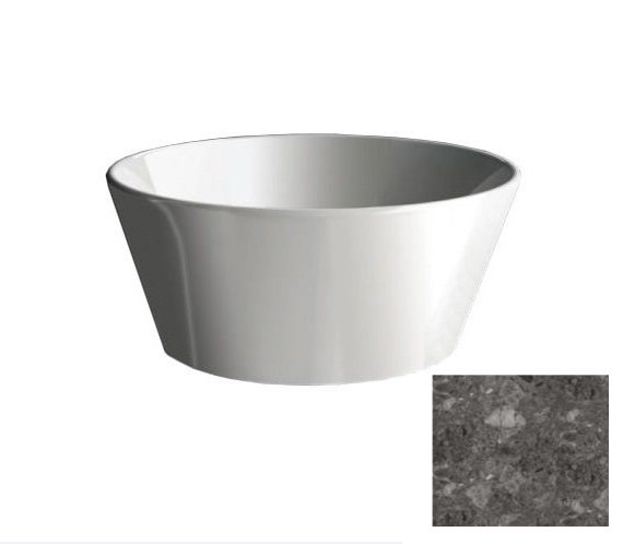 Раковина для ванной Hidra Wire накладная Ø43 см санфаянс темно-серый мрамор W1 99 ceppo di gre dark