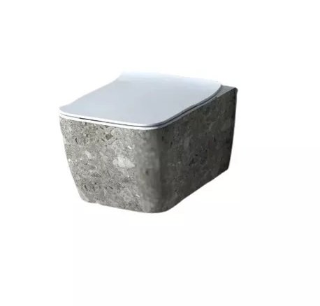 Унітаз підвісний Hidra Faster Kiub Rimless 36,5х54 см санфаянс сірий мармур KIWR20 100 ceppo di gre