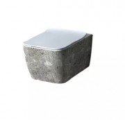 Унитаз подвесной Hidra Faster Kiub Rimless 36,5х54 см санфаянс серый мрамор KIWR20 100 ceppo di gre