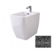 Біде підлогове Hidra Faster Kiub 36,5х54 см санфаянс чорний матовий мармур KI14 102 black matt marble