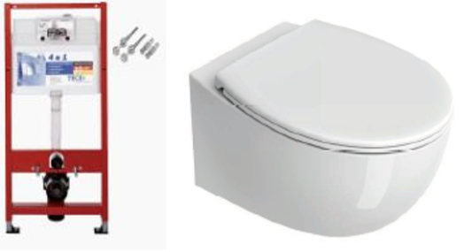 Інсталяція ТЕСЕ 940001 + підвісний безободковий унітаз Catalano Italy з кришкою і кріпленням у комплекті 1VS52RIT00 /5NLV5STF00/ 5KFST00