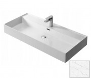 Раковина для ванной Hidra Faster Kiub 101х46 см санфаянс белый матовый мрамор KI100 101 white matt marble