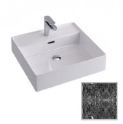 Раковина для ванной Hidra Faster Kiub 51х46 см санфаянс черный матовый мрамор KI50 102 black matt marble