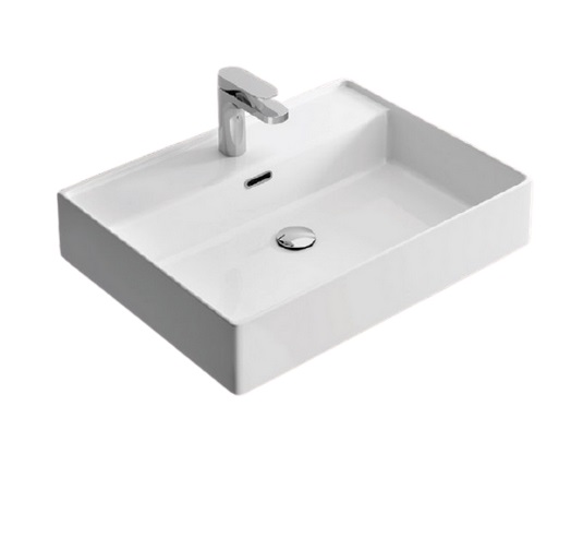 Раковина для ванної Hidra Faster Kiub 61х46 см санфаянс білий глянцевий KI60 001 bianco lucido