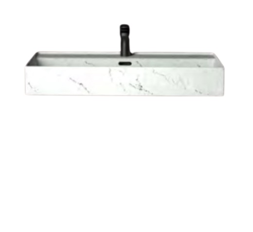 Раковина для ванної Hidra Faster Kiub 61х46 см санфаянс білий матовий мармур KI60 101 white matt marble