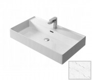 Раковина для ванної Hidra Faster Kiub 81х46 см санфаянс білий матовий мармур KI80 101 white matt marble