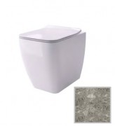 Унитаз напольный Hidra Faster Kiub Rimless 36,5х54 см санфаянс серый мрамор KIR20 100 ceppo di gre