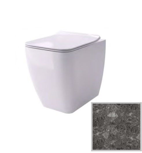 Унітаз підлоговий Hidra Faster Kiub Rimless 36,5х54 см санфаянс темно-сірий мармур KIR20 99 ceppo di gre dark