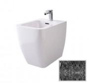 Біде підлогове Hidra Faster Kiub 36,5х54 см санфаянс чорний матовий мармур KI14 102 black matt marble