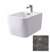 Біде підвісне Hidra Faster Kiub 36,5х54 см санфаянс темно-сірий мармур KIW14 99 ceppo di gre dark