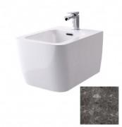 Біде підвісне Hidra Faster Kiub 36,5х54 см санфаянс темно-сірий мармур KIW14 99 ceppo di gre dark