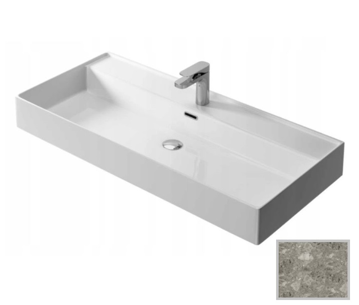 Раковина для ванної Hidra Faster Kiub 101х46 см санфаянс сірий мармур KI100 100 ceppo di gre
