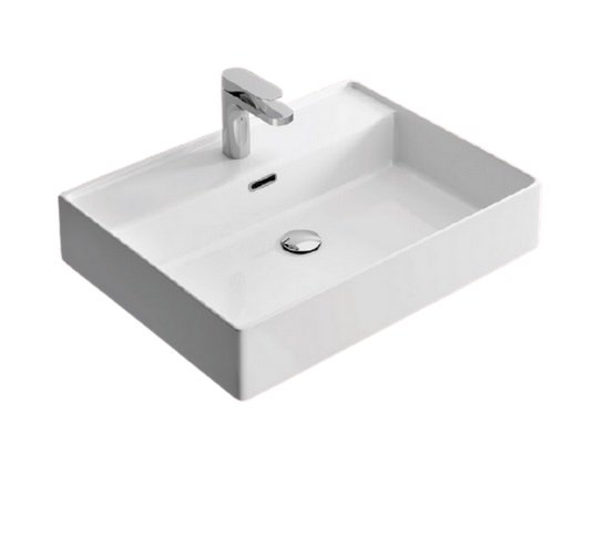 Раковина для ванной Hidra Faster Kiub 61х46 см санфаянс белый глянцевый KI60 001 bianco lucido