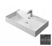 Раковина для ванной Hidra Faster Kiub 81х46 см санфаянс черный матовый мрамор KI80 102 black matt marble