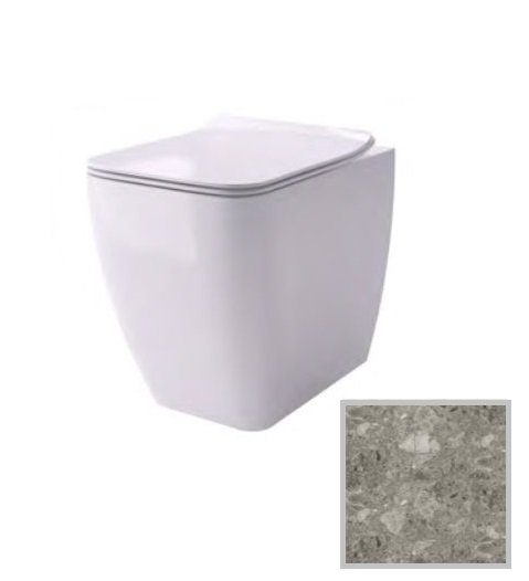 Унітаз підлоговий Hidra Faster Kiub Rimless 36,5х54 см санфаянс сірий мармур KIR20 100 ceppo di gre