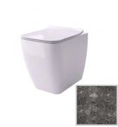 Унитаз напольный Hidra Faster Kiub Rimless 36,5х54 см санфаянс темно-серый мрамор KIR20 99 ceppo di gre dark