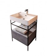 Консоль для раковины Hidra Faster Kiub 61х46 см темный бетон KSC60 112 cemento scuro