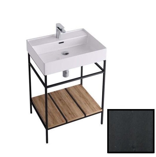 Консоль для раковини Hidra Faster Kiub 61х46 см чорний матовий KSP60 113 legno laccato nero matt