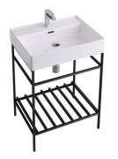 Консоль для раковины Hidra Faster Kiub 61х46 см металл черный KSG60