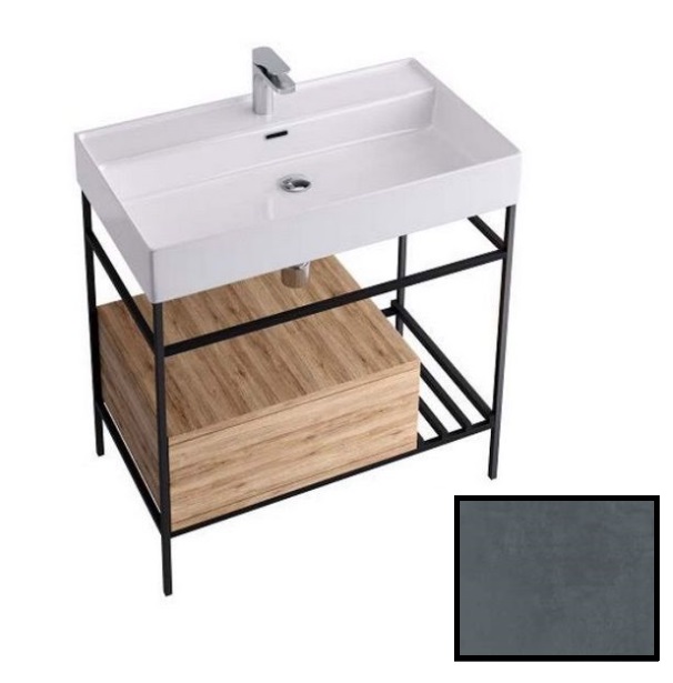 Консоль для раковини Hidra Faster Kiub 81х46 см темний бетон KSCG80 112 cemento scuro