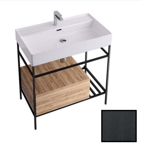 Консоль для раковини Hidra Faster Kiub 81х46 см чорний матовий KSCG80 113 legno laccato nero matt
