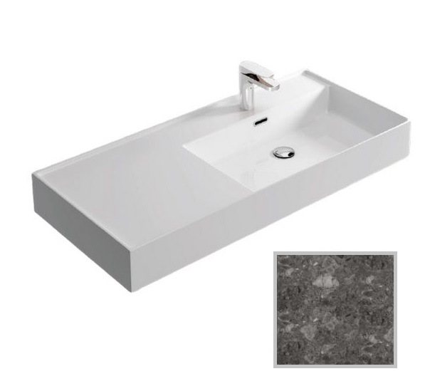 Раковина для ванної Hidra Faster Kiub 101х46 см санфаянс темно-сірий мармур KI100SX 99 ceppo di gre dark