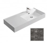Раковина для ванной Hidra Faster Kiub 101х46 см санфаянс темно-серый мрамор KI100SX 99 ceppo di gre dark