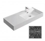 Раковина для ванної Hidra Faster Kiub 101х46 см санфаянс чорний матовий мармур KI100SX 102 black matt marble