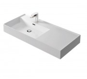 Раковина для ванної Hidra Faster Kiub 101х46 см санфаянс білий глянцевий KI100DX 001 bianco lucido