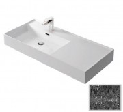 Раковина для ванної Hidra Faster Kiub 101х46 см санфаянс чорний матовий мармур KI100DX 102 black matt marble