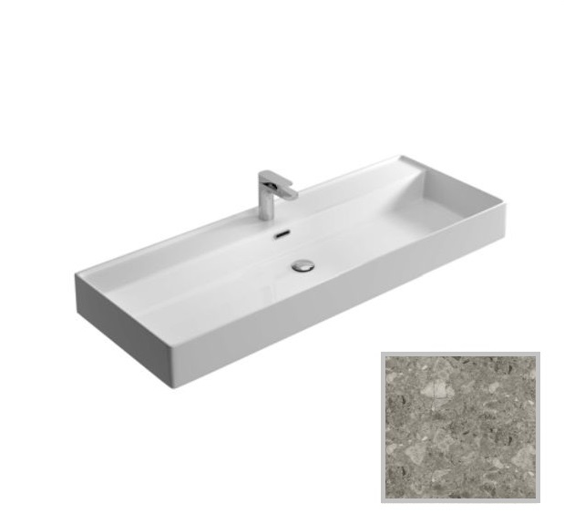 Раковина для ванной Hidra Faster Kiub 121х46 см санфаянс серый мрамор KI120 100 ceppo di gre
