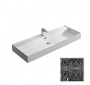 Раковина для ванної Hidra Faster Kiub 121х46 см санфаянс чорний матовий мармур KI120 102 black matt marble