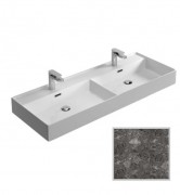 Раковина для ванної Hidra Faster Kiub 121х46 см санфаянс темно-сірий мармур KI120DV 99 ceppo di gre dark