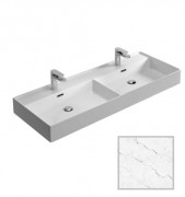 Раковина для ванной Hidra Faster Kiub 121х46 см санфаянс белый матовый мрамор KI120DV 101 white matt marble