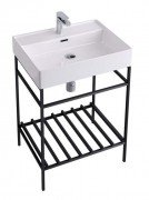 Консоль для раковины Hidra Faster Kiub 61х46 см металл черный KSG60