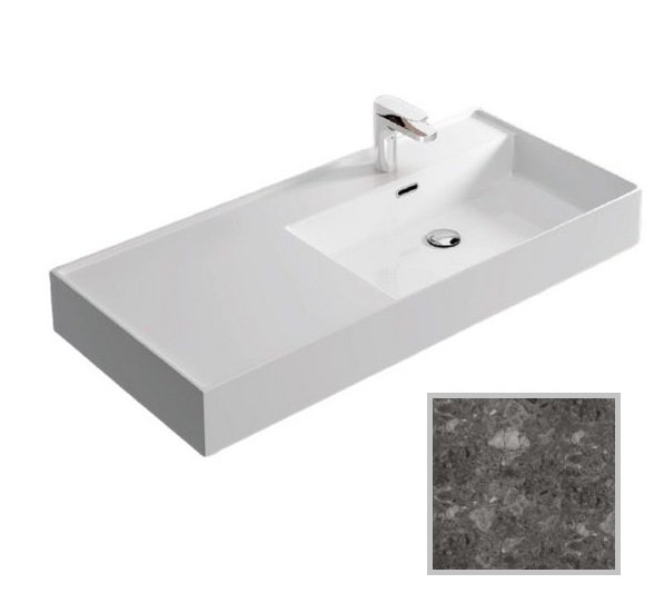 Раковина для ванної Hidra Faster Kiub 101х46 см санфаянс темно-сірий мармур KI100SX 99 ceppo di gre dark