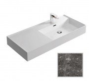 Раковина для ванної Hidra Faster Kiub 101х46 см санфаянс темно-сірий мармур KI100SX 99 ceppo di gre dark